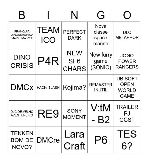 FRIDAY Bingo Card