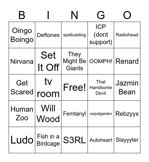 Ren Music Bingo Card