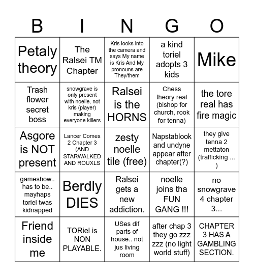 Delta TroonC Bingo Card