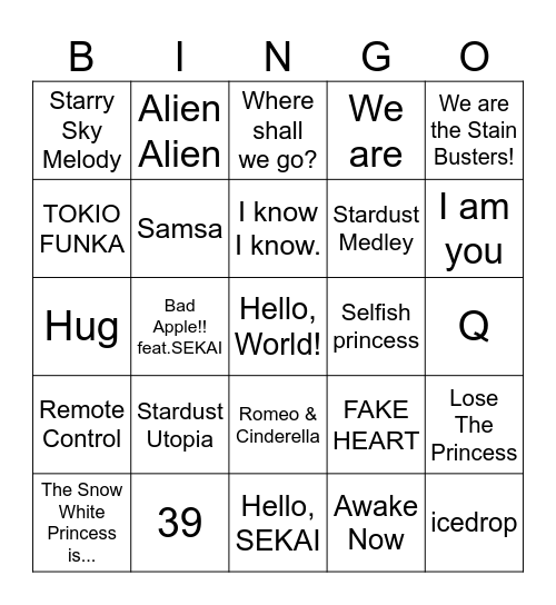 Board 5 orz Bingo Card