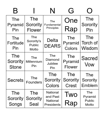 Protocol and Traditions Bingo Card