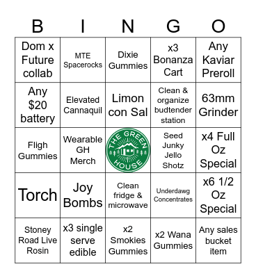 GREENGO Bingo Card