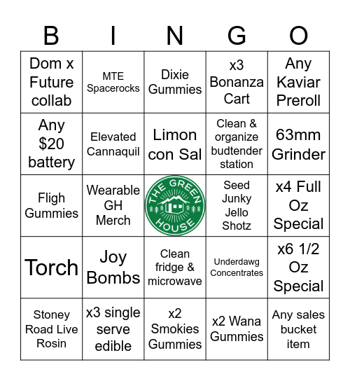 GREENGO Bingo Card