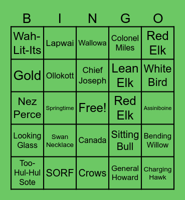 Thunder Rolling in the Mountains Bingo Card