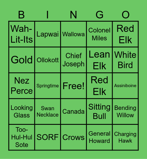 Thunder Rolling in the Mountains Bingo Card