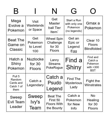 PokeRogue Bingo Card