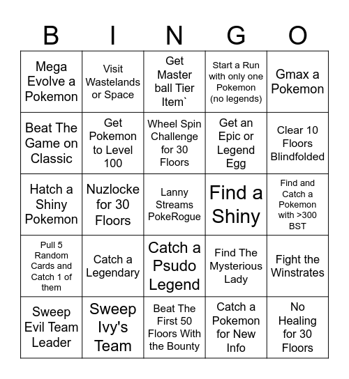 PokeRogue Bingo Card