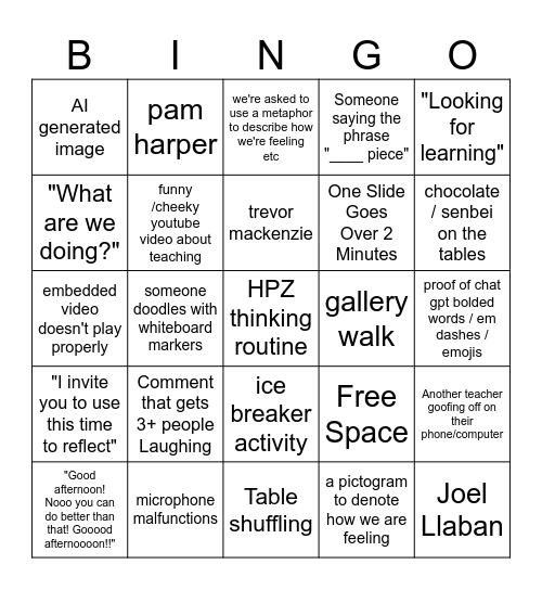 BINGO! Bingo Card