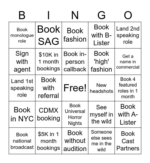 COMMERCIAL Bingo Card