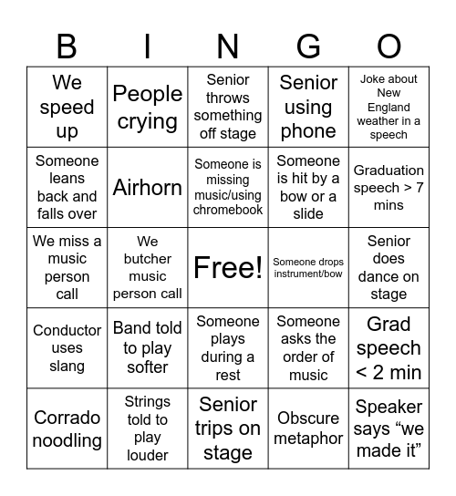 CRLS 2025 Graduation Bingo (1-8) Bingo Card