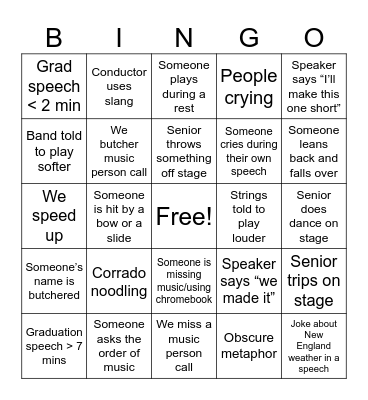 CRLS 2025 Graduation Bingo (33-40) Bingo Card