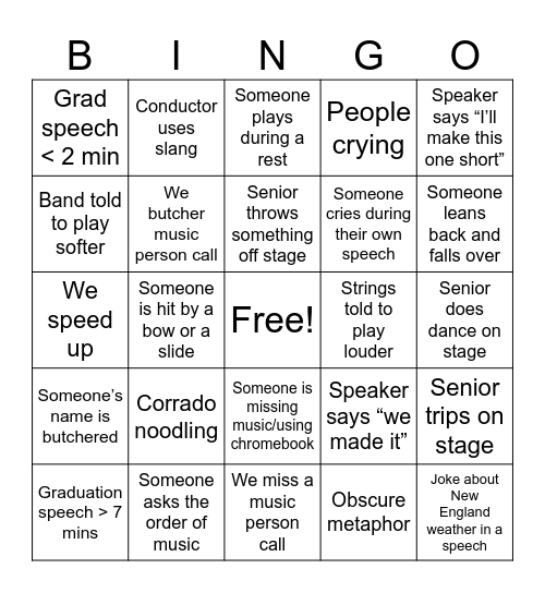 CRLS 2025 Graduation Bingo (33-40) Bingo Card
