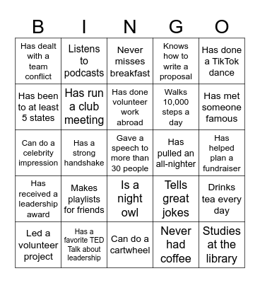 Guild Retreat 2025 Human Bingo Card