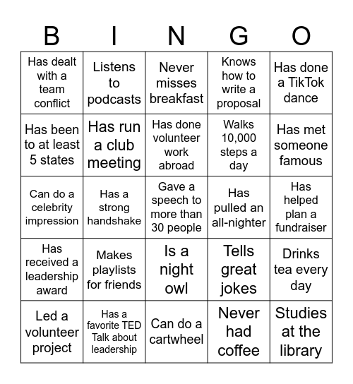 Guild Retreat 2025 Human Bingo Card