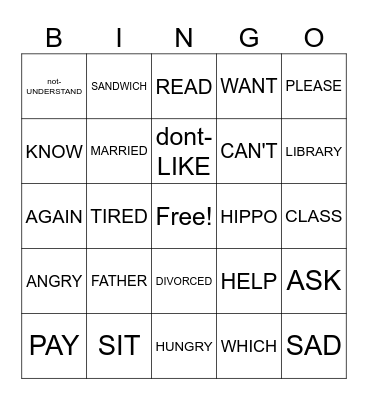 Hillsboro ASL Bingo #2 Bingo Card