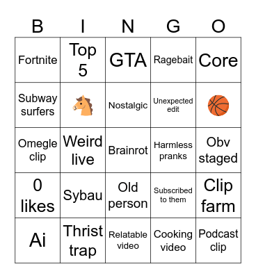 My bingo Card