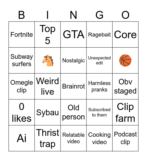 My bingo Card