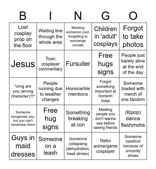 Dokomi 2025 Bingo Card