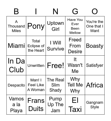 THE LAST RAVE Bingo Card