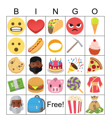 Emoji Bingo Card