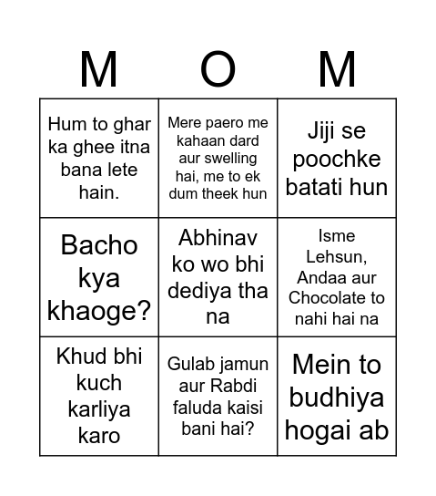 Happy 60th Birthday Bingo Card