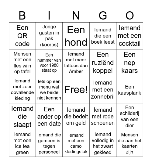 Mini kroegentocht Bingo Card