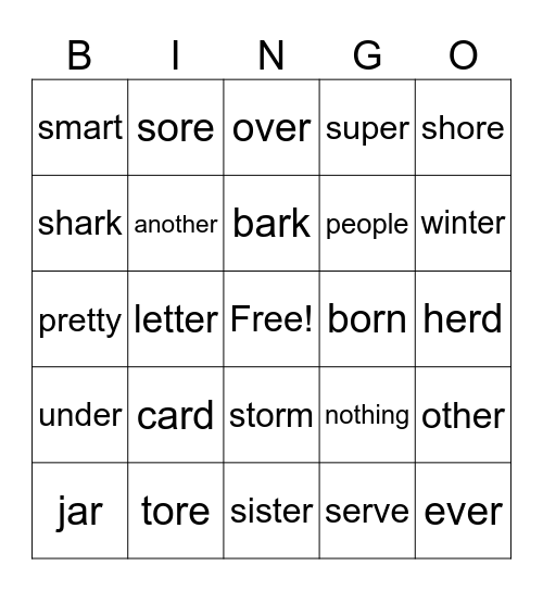 Lessons 79 & 80 Bingo Card
