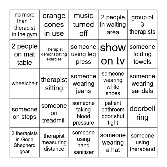 Good Shepherd Bingo Card