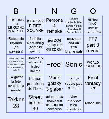 Game fest 2025 en bien Bingo Card