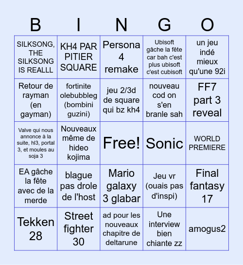 Game fest 2025 en bien Bingo Card