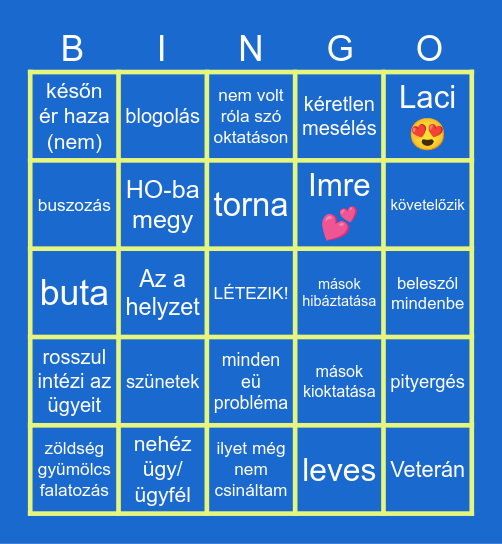 Veterán bingo Card