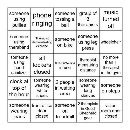 Good Shepherd Bingo Card