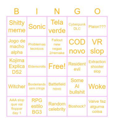Summergames Fest Bingo Card
