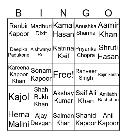 DePaul Indian Students Association Bingo Card