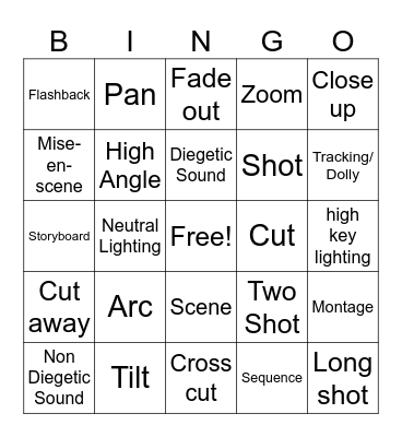 Film Bingo Card