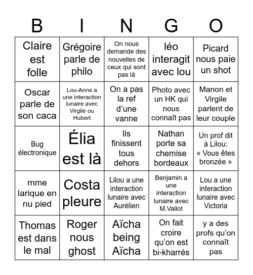 Bingo Boulal Bingo Card
