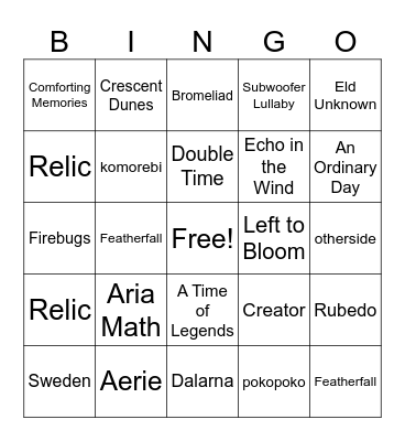Minecraft Essentials Bingo Card