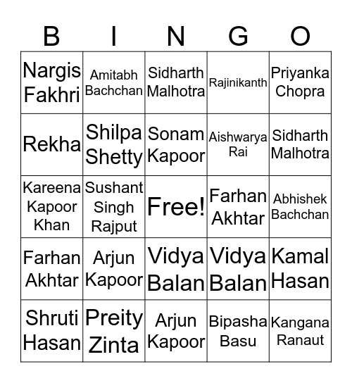 DePaul Indian Students Association Bingo Card