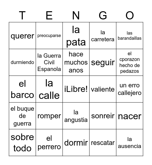El Perro de Mi Abuelo Bingo Card
