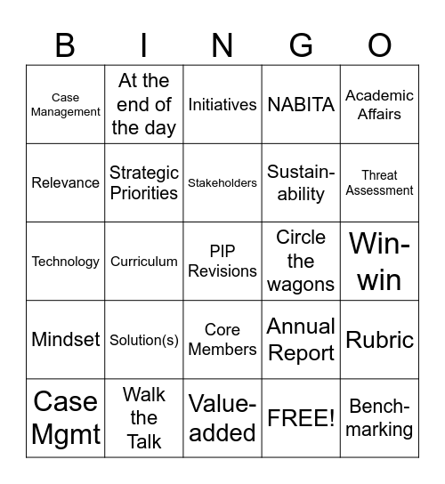 NABITA Bingo!! Bingo Card
