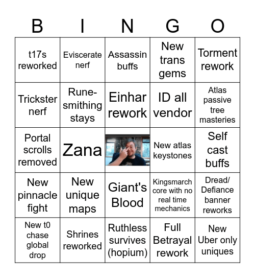 3.26 stream + patch notes bingo Card
