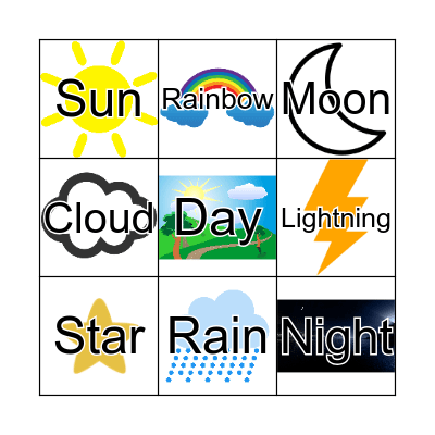 The weather Bingo Card