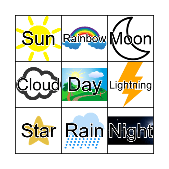 The weather Bingo Card
