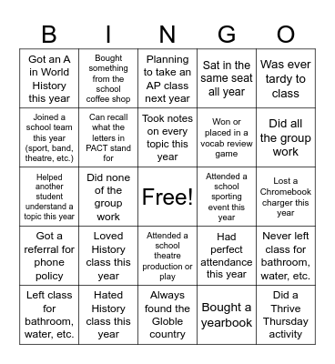 EOC BINGO Card