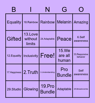 PRO SOCIAL HOUR BINGO Card