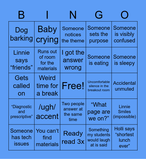 Logan’s BLS ADVANCED BINGO Card