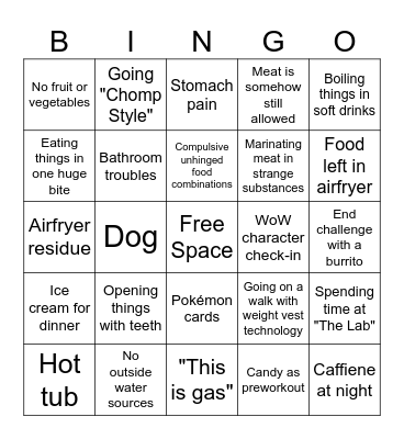 Killdozer bingo Card