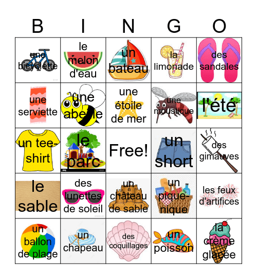 L'été Bingo Card