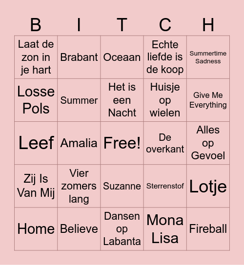 It's Noa's Birthday Bingo Card