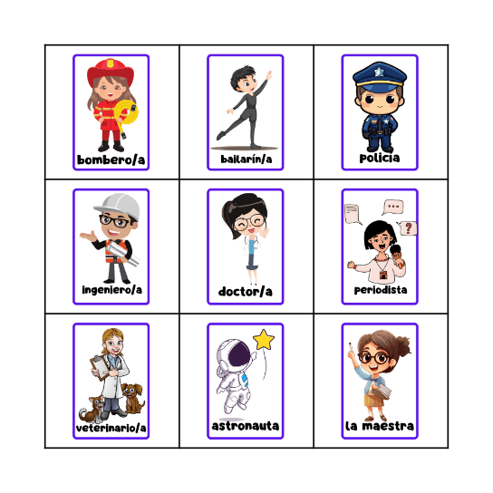 PROFESIONES Bingo Card